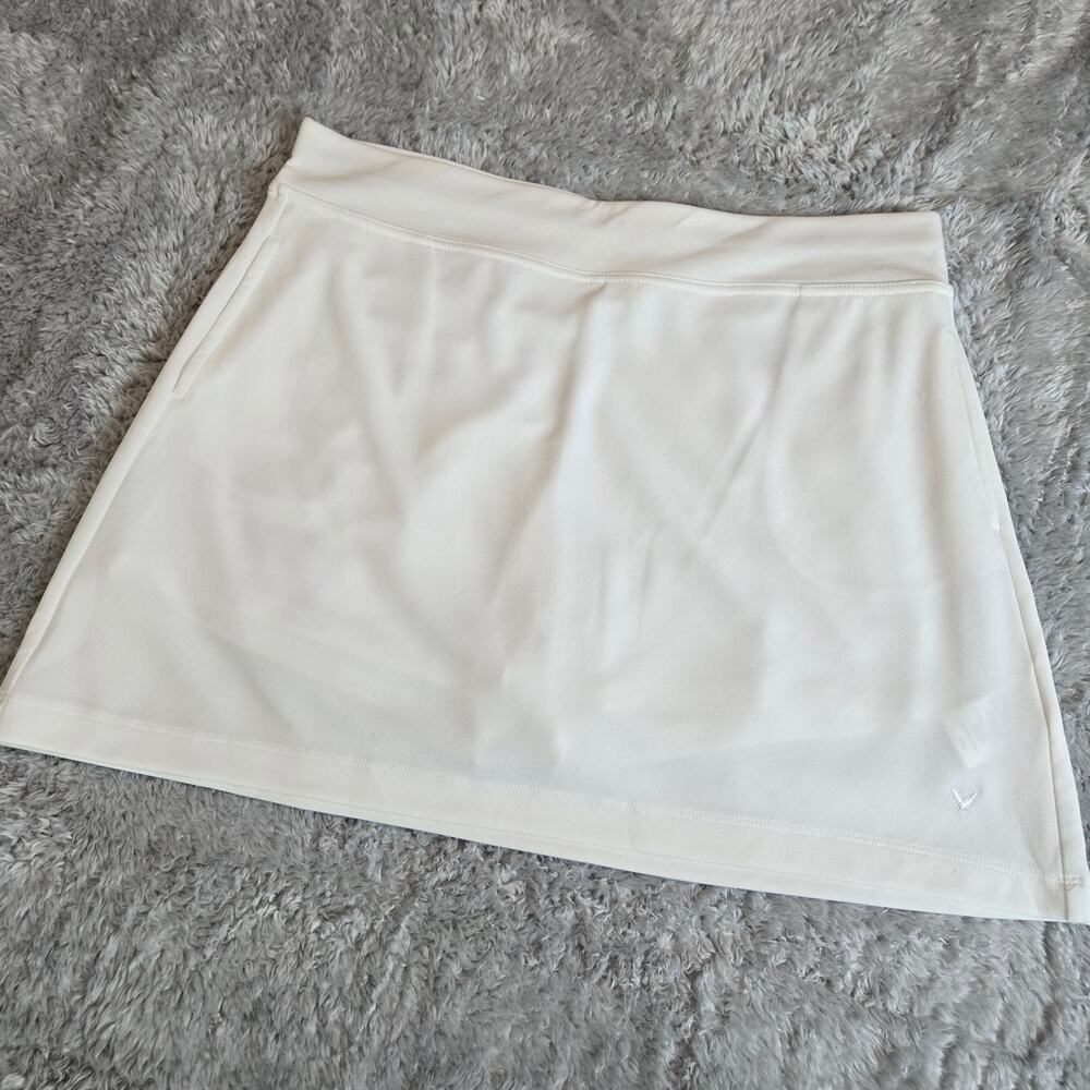 Callaway Golf Skort – Women’s L, White, Built‑In Shorts